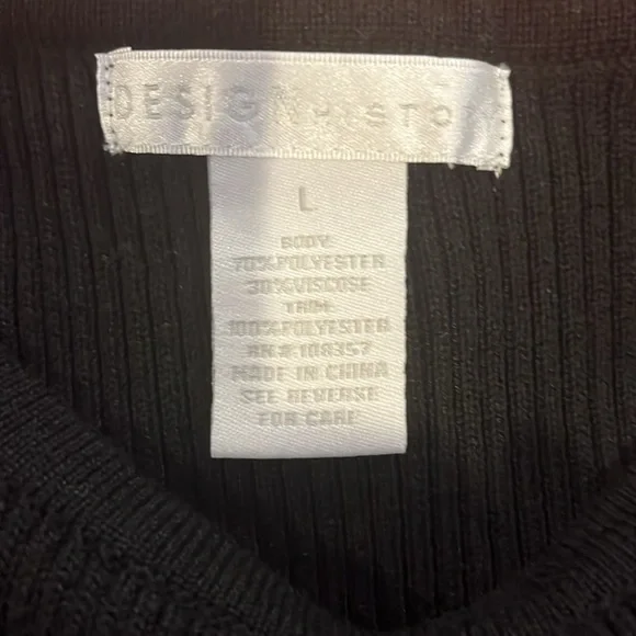 Black Ruffle & Ribbed Top - Picture 3 of 3